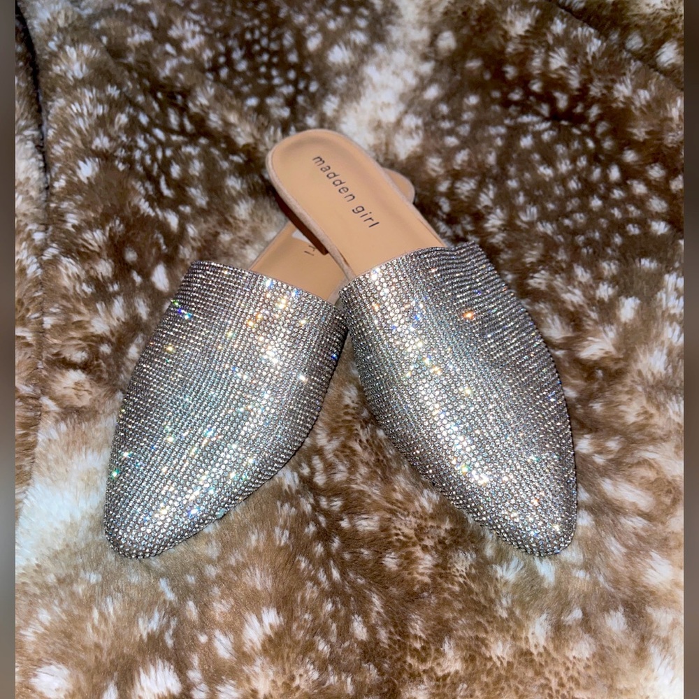 Rhinestone Mule Flats
